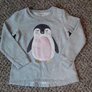 Girls Carter's Fuzzy Penguin High-Low Sweatshirt